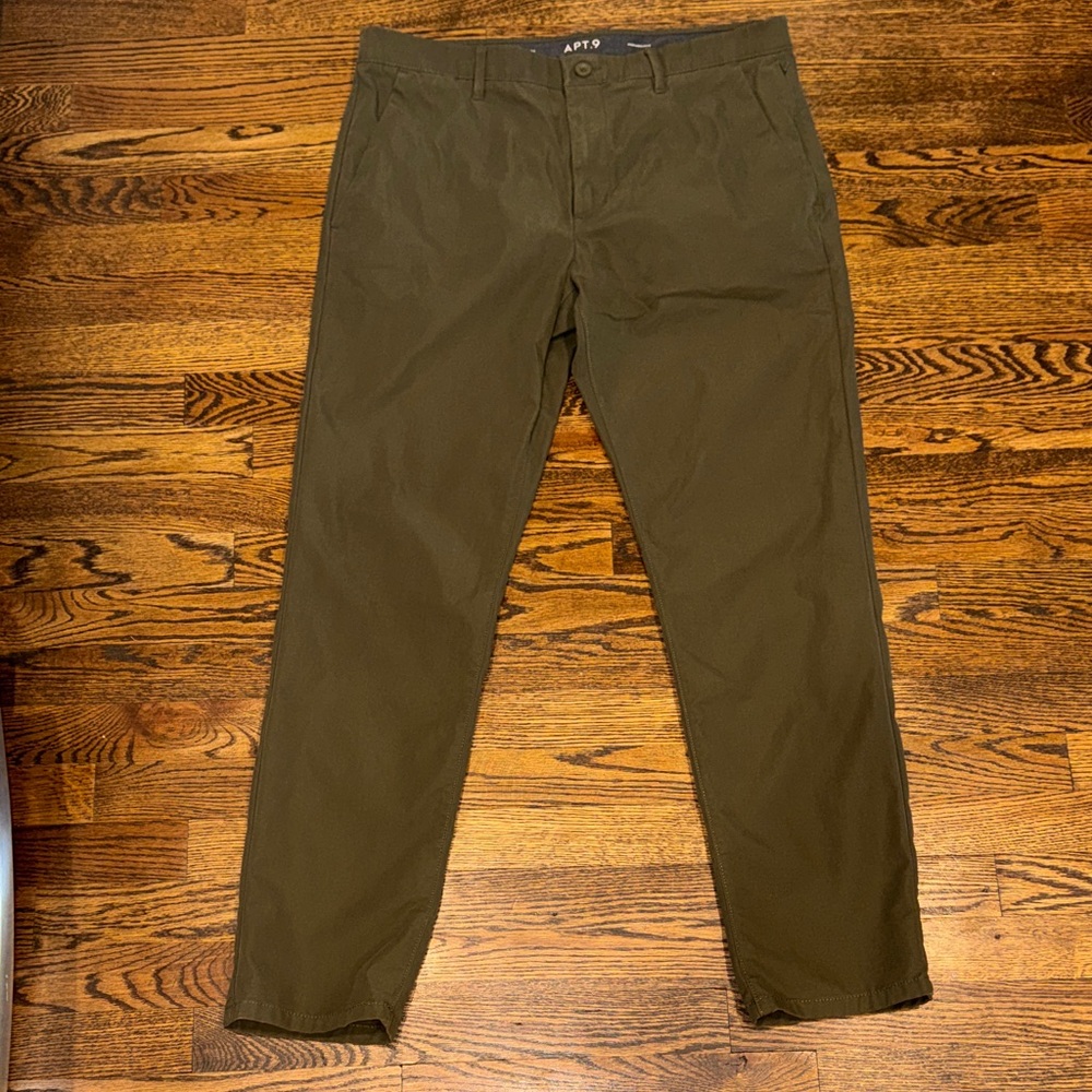Apt. 9 Olive Green Chino Slim Pants Men's 36/32